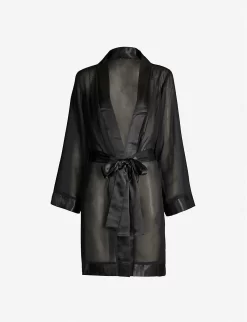 BLUEBELLA Satin-trim Chiffon Kimono