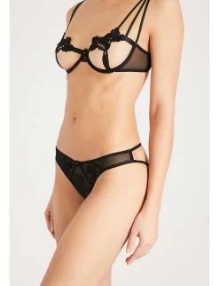 BLUEBELLA Nova Mid-rise Guipure Lace And Mesh Briefs -Boutique Fashion Lingerie Store 271 3003600 31624 BLACK ALT05