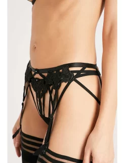 BLUEBELLA Nova Corded Lace Suspender Belt -Boutique Fashion Lingerie Store 271 3003600 34799 BLACK ALT04