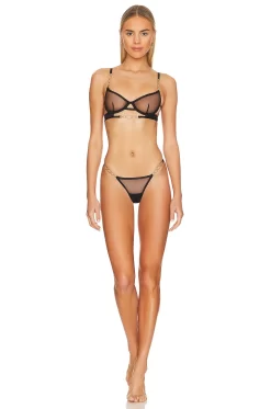 BLUEBELLA TANGA CALYPSO Black & Gold -Boutique Fashion Lingerie Store BEBE WI389 V4