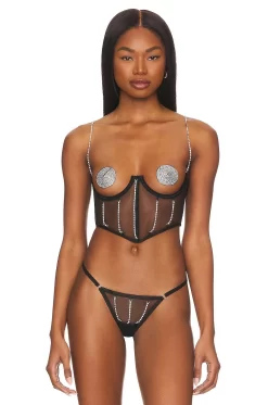 BLUEBELLA Zenn Open Wired Bustier Black & Silver