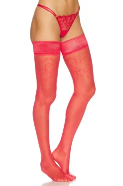 BLUEBELLA Red Heart Hold Ups Red