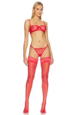 BLUEBELLA Red Heart Hold Ups Red -Boutique Fashion Lingerie Store BEBE WI407 V3