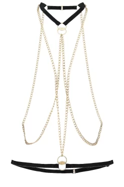 BLUEBELLA Theodora Chain Harness Black & Gold