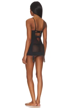 BLUEBELLA Alanna Longline Basque Black -Boutique Fashion Lingerie Store BEBE WI412 V3