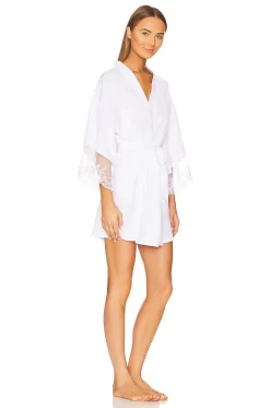 BLUEBELLA Marseille Satin Kimono White -Boutique Fashion Lingerie Store BEBE WI419 V3