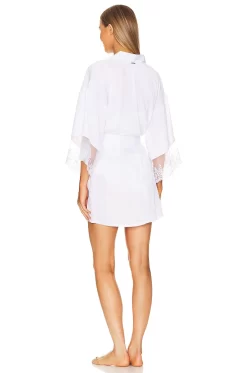 BLUEBELLA Marseille Satin Kimono White -Boutique Fashion Lingerie Store BEBE WI419 V4