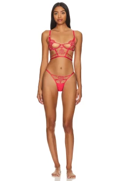 BLUEBELLA Aria Thong Cayenne Red -Boutique Fashion Lingerie Store BEBE WI446 V4