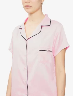 BLUEBELLA Abigail Relaxed-fit Satin Pyjamas -Boutique Fashion Lingerie Store R00068071 PALEPINKBLACK ALT04