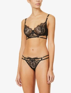 BLUEBELLA Lumi Stretch-lace Half-cup Underwired -Boutique Fashion Lingerie Store R03652914 BLACK ALT01
