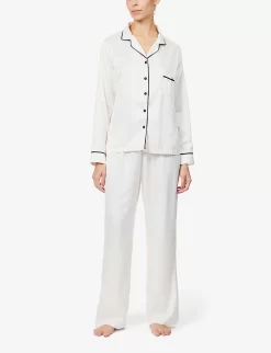 BLUEBELLA Claudia Relaxed-fit Satin Pyjamas -Boutique Fashion Lingerie Store R03668550 CREAM ALT01