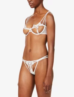 BLUEBELLA Nova Mid-rise Stretch-lace Thong -Boutique Fashion Lingerie Store R03674131 IVORY ALT01