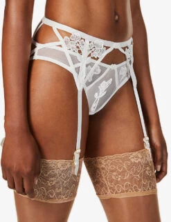 BLUEBELLA Nova Stretch-lace Suspender Belt -Boutique Fashion Lingerie Store R03674132 IVORY ALT03