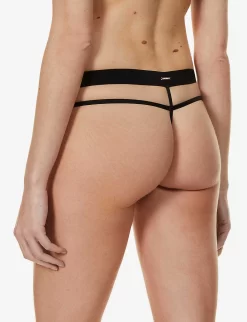 BLUEBELLA Sutton Mid-rise Stretch-woven Thong -Boutique Fashion Lingerie Store R03899457 BLACK ALT03