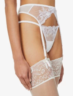 BLUEBELLA Marseille Semi-sheer Stretch-mesh Suspender -Boutique Fashion Lingerie Store R03930694 WHITE ALT02