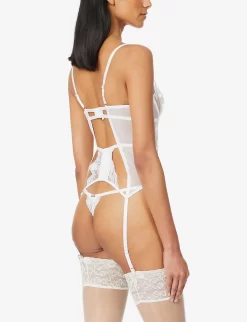 BLUEBELLA Marseille Underwired Stretch-mesh Basque -Boutique Fashion Lingerie Store R03930695 WHITE ALT03