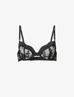 BLUEBELLA Cassandra Floral-embroidered Stretch-woven Bra