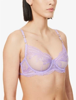 BLUEBELLA Rafaela Floral-embroidered Stretch-mesh Bra -Boutique Fashion Lingerie Store R04144712 PURPLEROSE ALT04