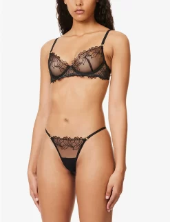 BLUEBELLA Monet Semi-sheer Woven Plunge Bra -Boutique Fashion Lingerie Store R04144715 BLACK ALT02
