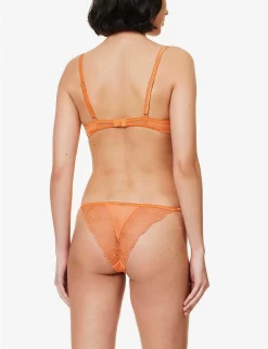 BLUEBELLA Irena Underwired Stretch-lace Balconette Bra -Boutique Fashion Lingerie Store R04144717 BLAZINGORANGE ALT02