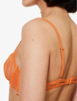 BLUEBELLA Irena Underwired Stretch-lace Balconette Bra -Boutique Fashion Lingerie Store R04144717 BLAZINGORANGE ALT03