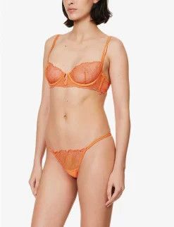 BLUEBELLA Irena Mid-rise Stretch-lace Briefs -Boutique Fashion Lingerie Store R04144718 BLAZINGORANGE ALT01