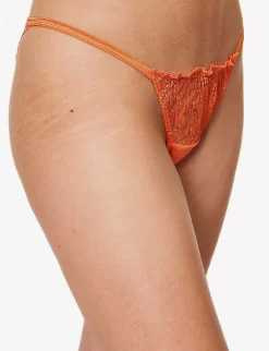 BLUEBELLA Irena Mid-rise Stretch-lace Briefs -Boutique Fashion Lingerie Store R04144718 BLAZINGORANGE ALT02
