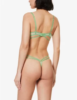 BLUEBELLA Isla Floral-embroidered Stretch-mesh Balconette Bra -Boutique Fashion Lingerie Store R04144719 GREENASH ALT02