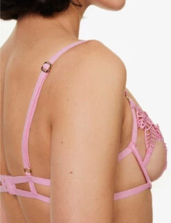 BLUEBELLA Sapphire Floral-embroidered Lace Balconette Bra -Boutique Fashion Lingerie Store R04144721 BEGONIAPINK ALT03