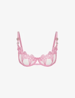 BLUEBELLA Sapphire Floral-embroidered Lace Balconette Bra