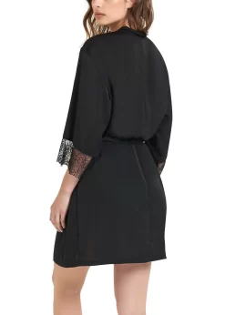 BLUEBELLA Alanna Kimono (Black) -Boutique Fashion Lingerie Store bluebella alanna kimono black robe night gown lace loungewear luxury lingerie C