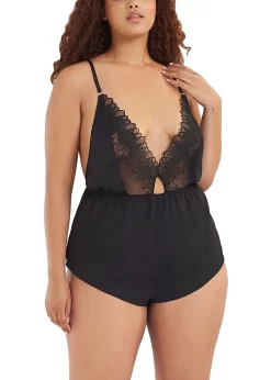 BLUEBELLA Alina Teddy -Boutique Fashion Lingerie Store bluebella alina teddy black mesh embroidery sleepwear luxury lingerie D