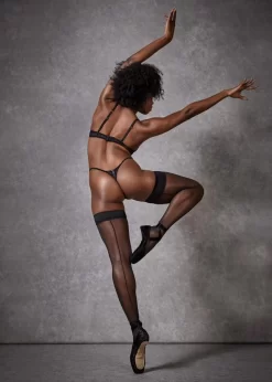 BLUEBELLA Back Seam Leg / Plain Top Hold Ups (Black) -Boutique Fashion Lingerie Store bluebella back seam leg plain top hold ups black hosiery stockings C