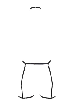 BLUEBELLA Calypso Collar Thigh Harness (Detachable) -Boutique Fashion Lingerie Store bluebella calypso thigh harness detachable black bodywear bondage sexy lingerie F