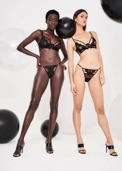 BLUEBELLA Caramella Bra (Black) -Boutique Fashion Lingerie Store bluebella caramella bra sheer mesh black lace nonpadded underwire sexy lingerie F