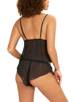 BLUEBELLA Carrie Cami & Short Set -Boutique Fashion Lingerie Store bluebella carrie cami shorts set loungewear black mesh lace sexy sleepwear C