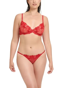 BLUEBELLA Colette Bra (Red) -Boutique Fashion Lingerie Store bluebella colette bra tomato red underwired non padded embroidery lace sexy lingerie F