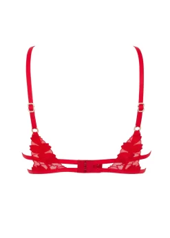 BLUEBELLA Colette Bra (Red) -Boutique Fashion Lingerie Store bluebella colette bra tomato red underwired non padded embroidery lace sexy lingerie I