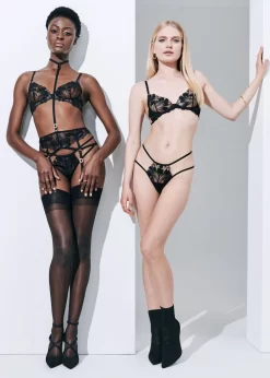 BLUEBELLA Colette Thong -Boutique Fashion Lingerie Store bluebella colette thong double strap black mesh bottoms sexy lingerie G