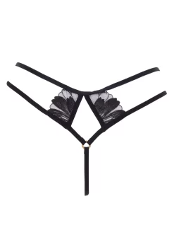 BLUEBELLA Colette Thong -Boutique Fashion Lingerie Store bluebella colette thong double strap black mesh bottoms sexy lingerie H