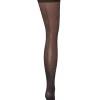 BLUEBELLA Diamante Back Seam Leg / Plain Top Stockings (Black)