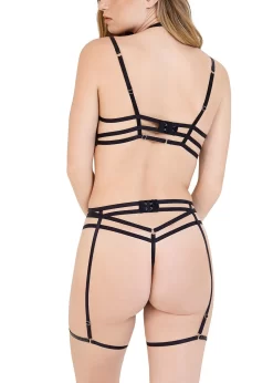 BLUEBELLA Edena Suspender Harness -Boutique Fashion Lingerie Store bluebella edena suspender harness detachable black bondage bodywear sexy lingerie D