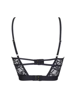 BLUEBELLA Eleanora Wired Bustier (Black) -Boutique Fashion Lingerie Store bluebella eleanora wired bustier black lace underwired longline bra sexy lingerie E