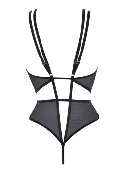 BLUEBELLA Elizabeth Soft Body (Black) -Boutique Fashion Lingerie Store bluebella elizabeth soft body black mesh double strap bodysuit sexy lingerie F