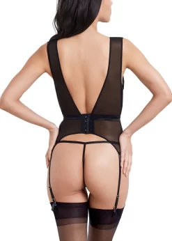 BLUEBELLA Fenella Soft Basque -Boutique Fashion Lingerie Store bluebella fenella soft basque black bodysuit playsuit bodywear nonpadded wirefree sexy lingerie 41253 C