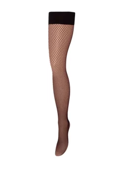 BLUEBELLA Fishnet Leg / Plain Top Hold Ups (Black)