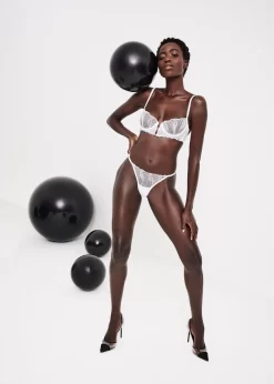 BLUEBELLA Irena Brief (White) 12 BLUEBELLA Irena Brief (White) -Boutique Fashion Lingerie Store bluebella irena thong sheer brief white lace panty bottoms sexy lingerie F