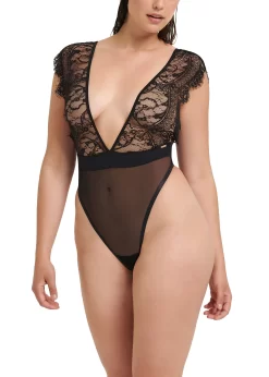 BLUEBELLA Josetta Soft Body (Black) -Boutique Fashion Lingerie Store bluebella josetta soft body black lace mesh bodysuit sexy lingerie E