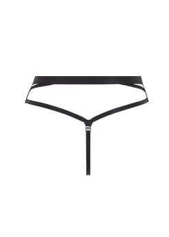 BLUEBELLA Karina High-Waist Thong (Black) -Boutique Fashion Lingerie Store bluebella karina high waist thong nude mesh black sexy underwear lingerie G