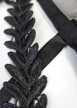 BLUEBELLA Lennon High-Waist Thong (Black) -Boutique Fashion Lingerie Store bluebella lennon high waist thong black closeup scaled